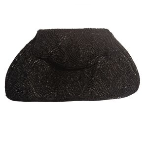 Vintage Black Beaded Hand/Wristlet "Fab Find!